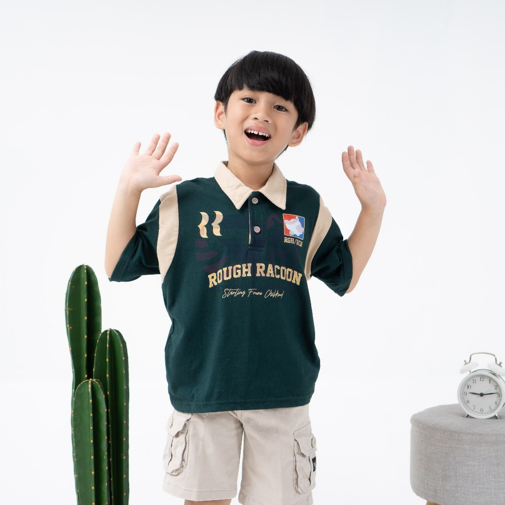 Rough racoon polo rugby shirt kaos anak kaos rugby