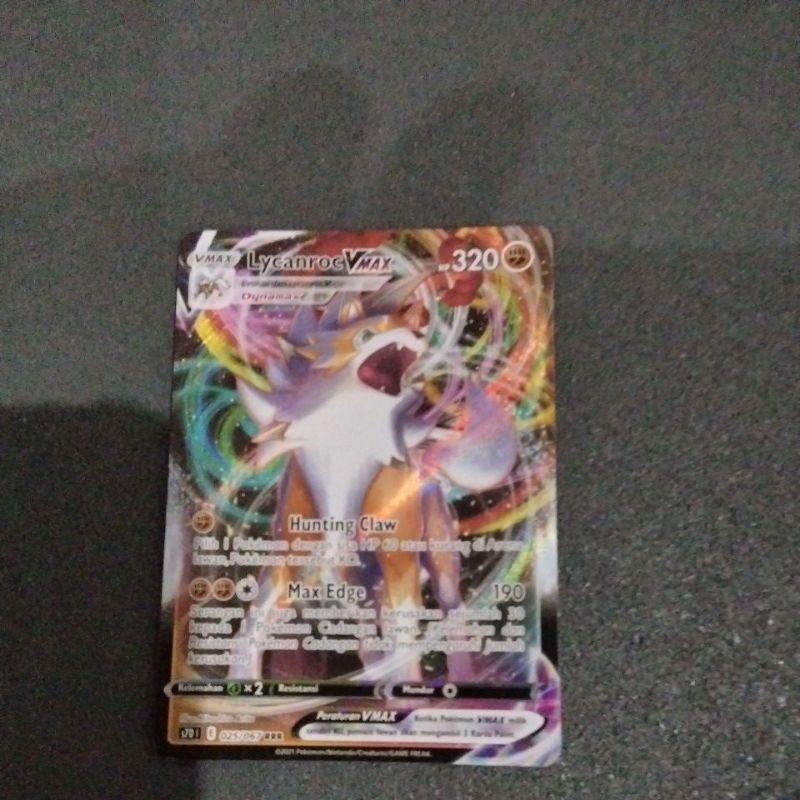 kartu pokemon lycanroc Vmax