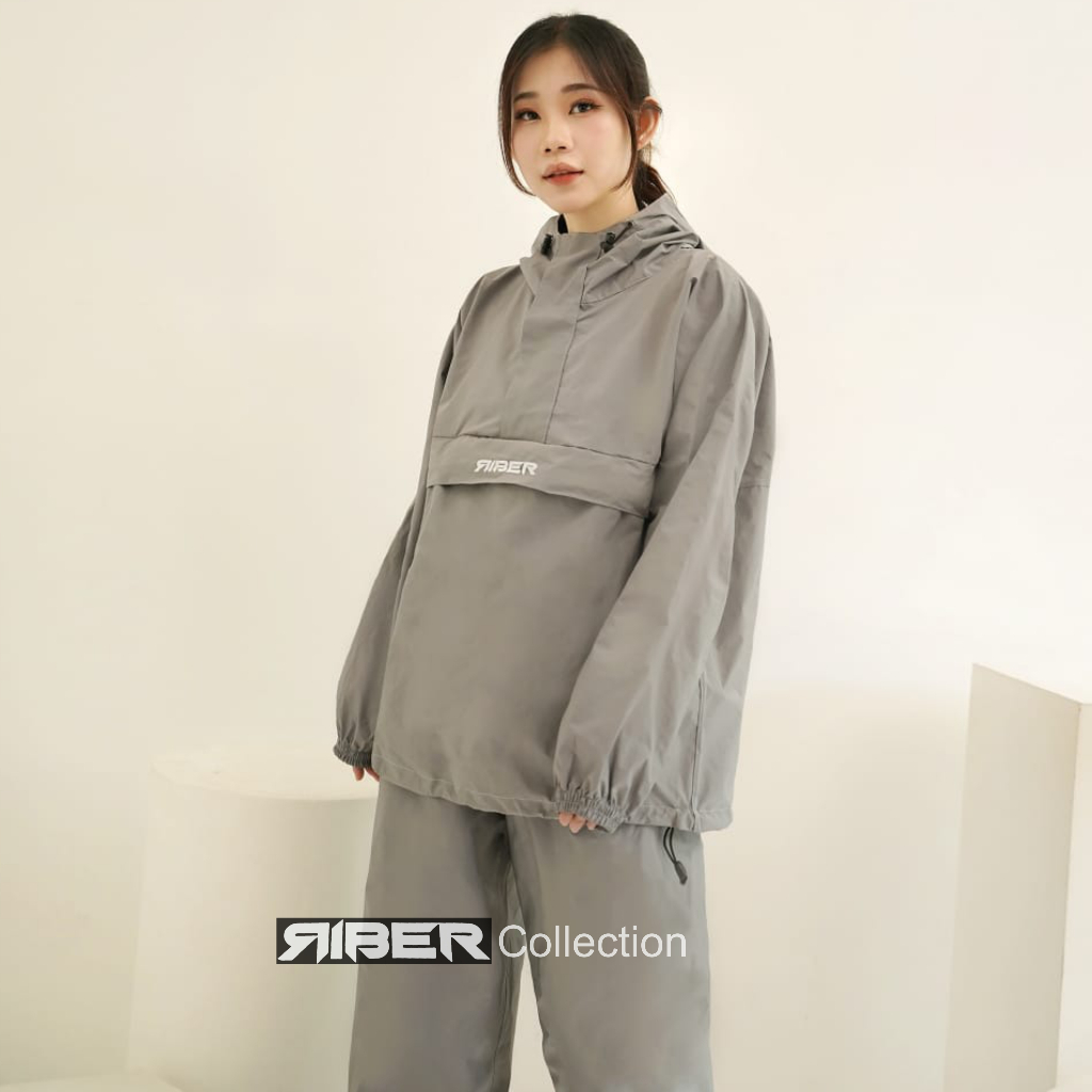 JAS HUJAN RIBER ORIGINAL GREY SERIES / JAS HUJAN MOTOR ANTI BOCOR / JAKET HUJAN MOTOR / JAS HUJAN NA