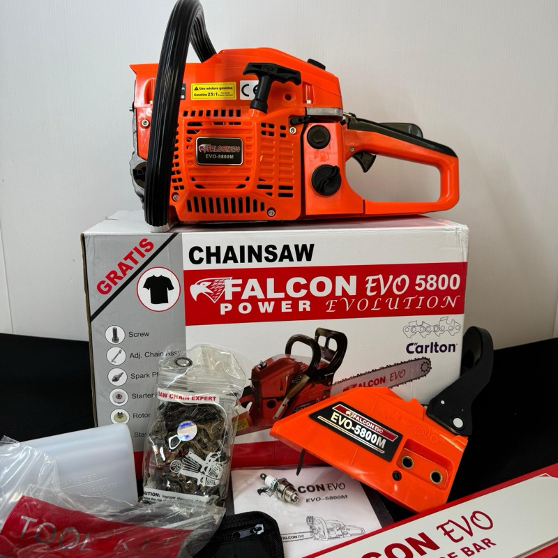 CHAINSAW 5800 EVO POWER FALCON 22 INCH / GERGAJI MESIN POTONG KAYU FALCON 5800