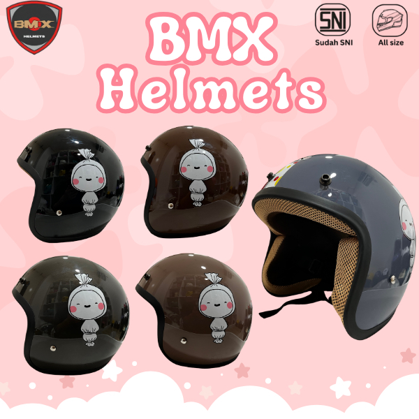 Helm Bogo Motif Pocong Lucu Dewasa Halfface Motorcycle | Helm SNI