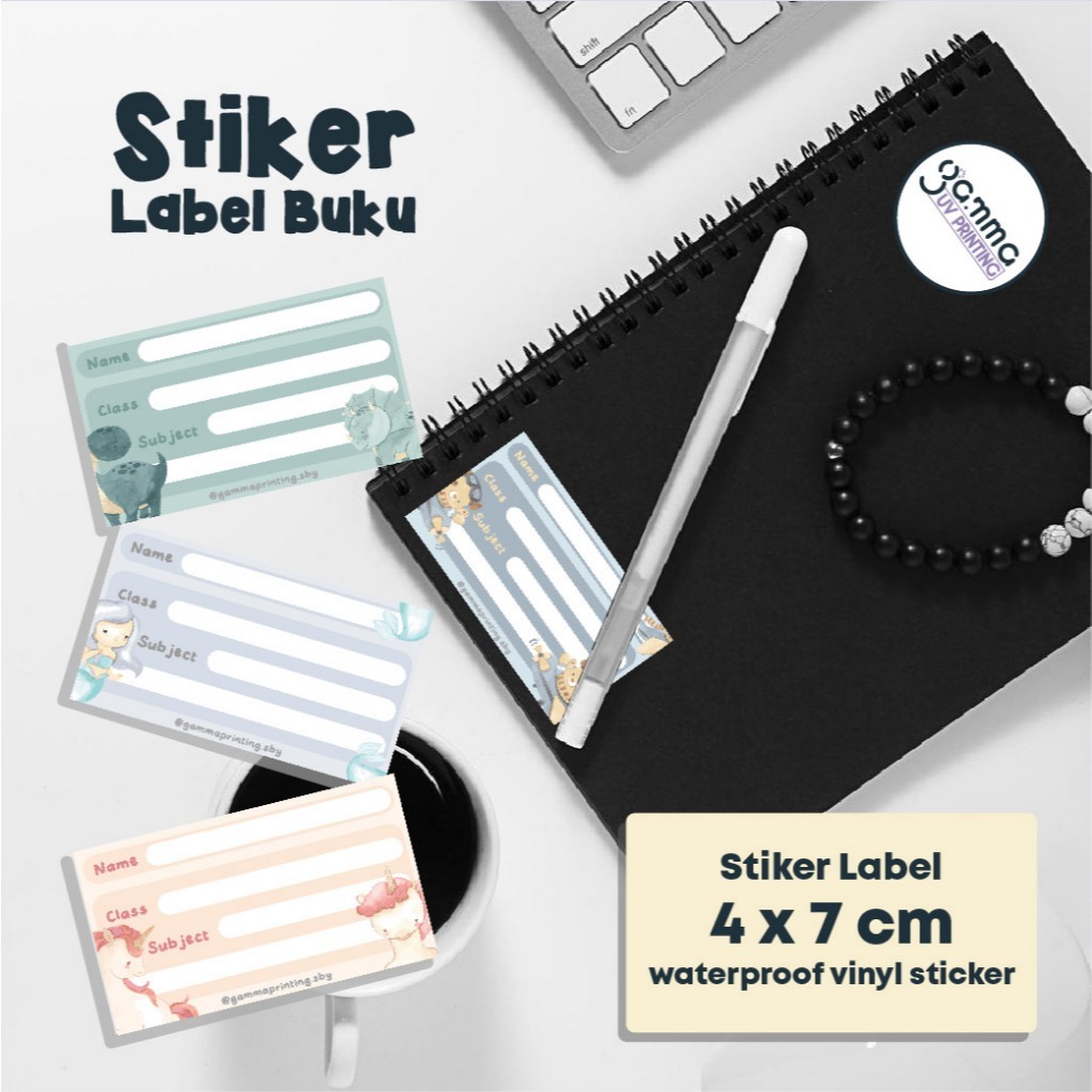 

Koota - Stiker Label Buku Anak uk. 4,7cm Sticker Karakter Buku Tahan Air Vinyl