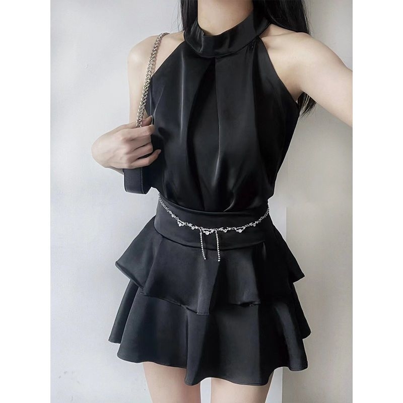 READY Langsung Kirim  Nara Satin Dress Set (Top + Skirt) - SEOULCHIC.id
