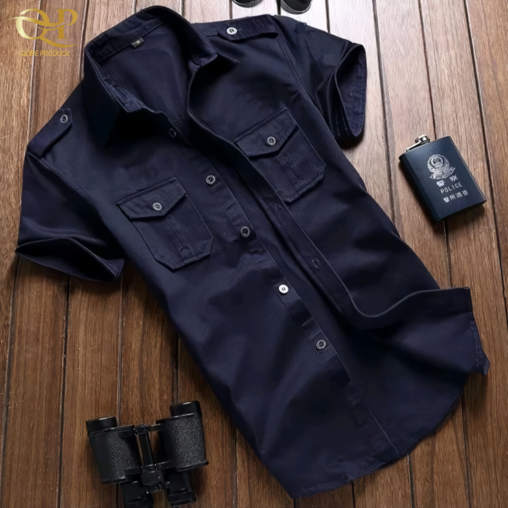 Kemeja Tactical Navy Lengan Pendek / Kemeja Tactical Pria / Kemeja Pria / Kemeja Hitam / Kemeja Tact