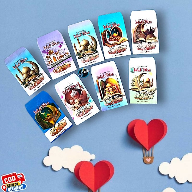 

100 lembar amplop angpao lebaran karakter masjid N size medium Paper glosy mix gambar