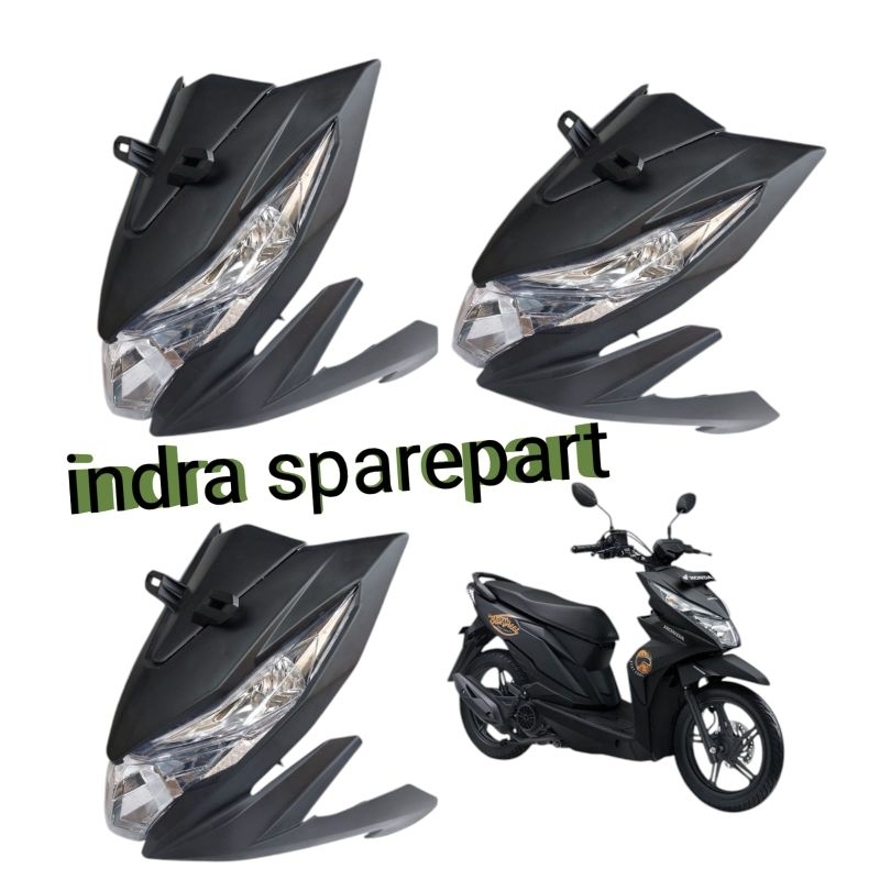 Tameng Body Depan Full Set Honda Beat Street 2017 2018 2019 Hitam Doff