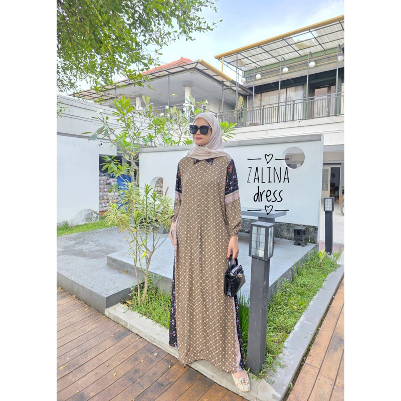 ZALINA DRESS/DRESS MOTIF GAMIS MOTIF JUMBO/DRESS CANTIK PANTAI lauren tunik black series/tunik casua