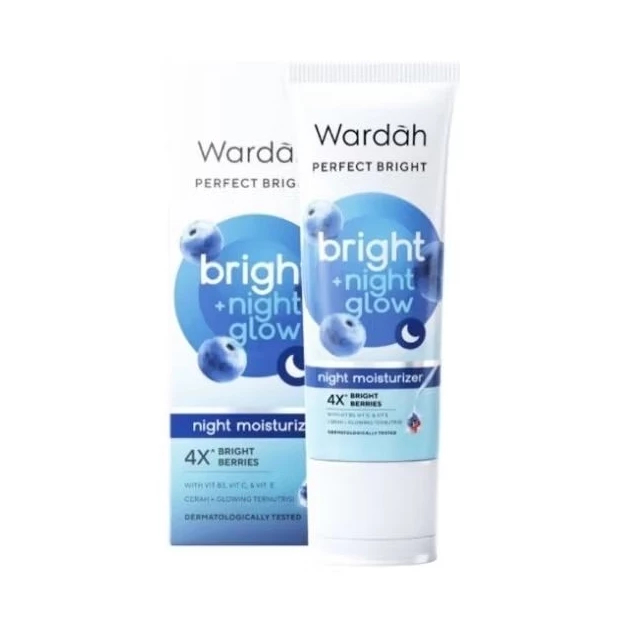 Wardah SPF 30 PA+++ Perfect Bright Moisturizer Cream Malam Pelembab Wajah Glowing Putih Mencerahkan