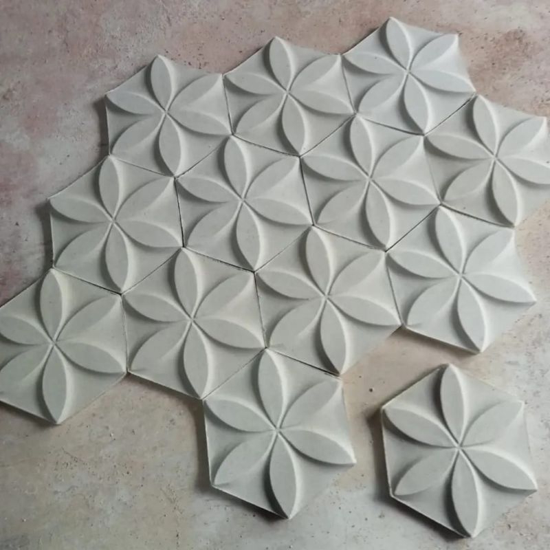 wall panel 3D panel beton motif bunga