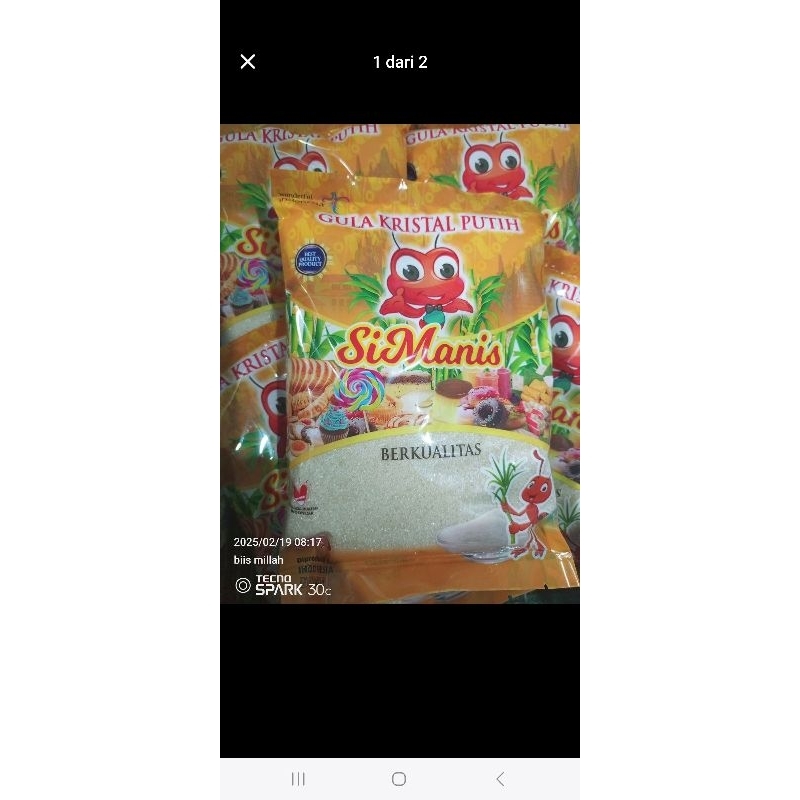 

Gula pasir cap si manis kemasan 1 kg lokal