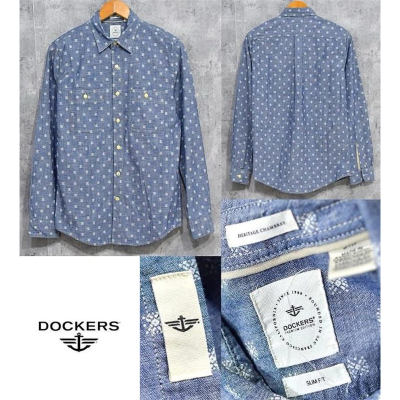 KEMEJA PANJANG DOCKERS SIZE M SLIM FIT