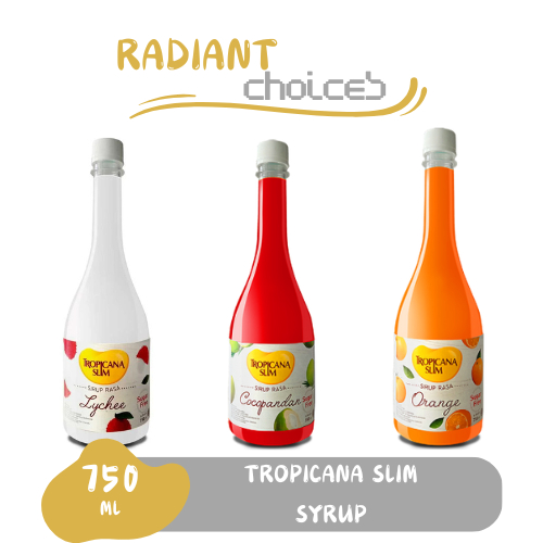 

Tropicana Slim Syrup 750ml - Sirup Cocopandan / Orange / Leci Bebas Gula & Rendah Kalori