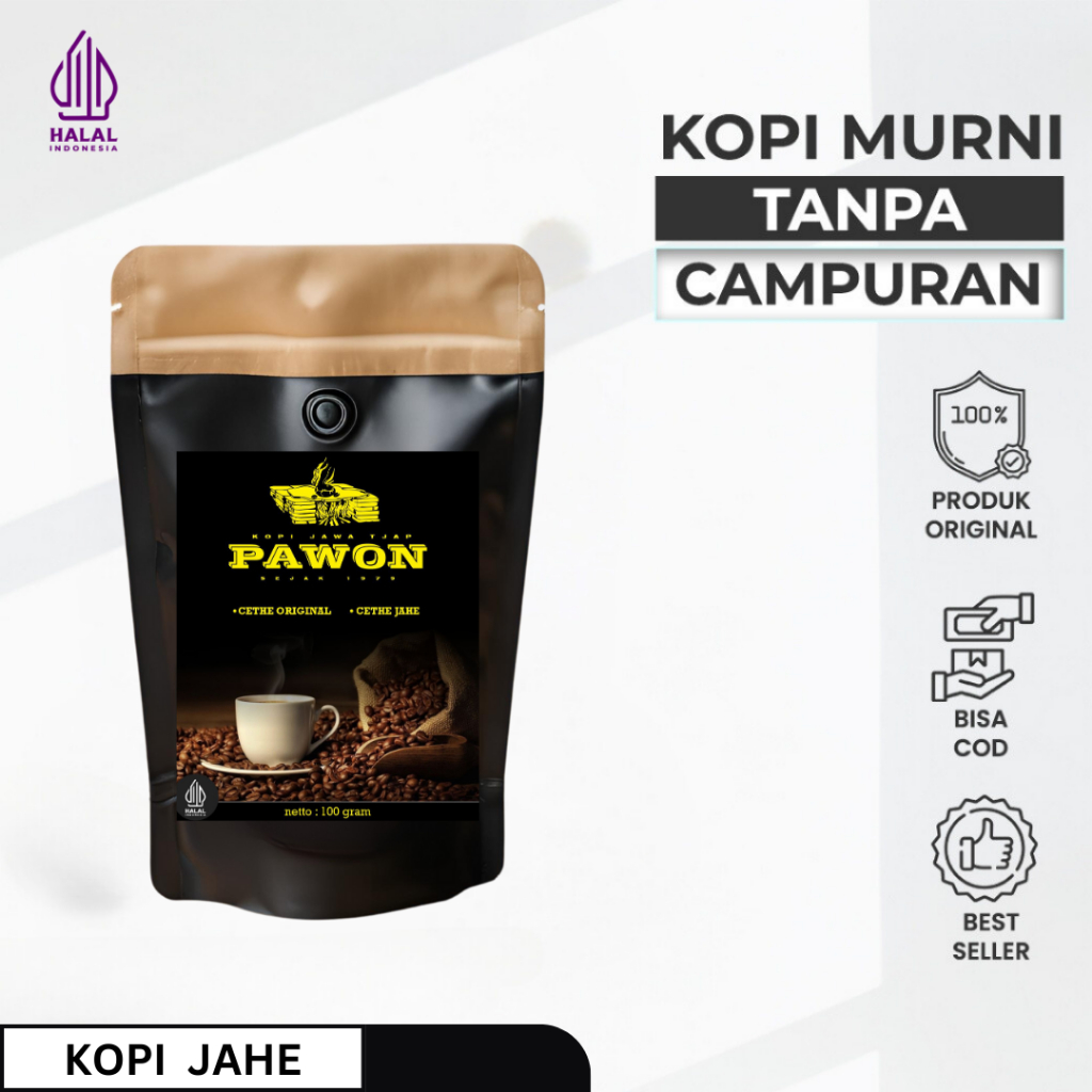 

Kopi Jahe Bubuk Tjap Pawon Cethe 100gr Khas Tulungagung Jawa Timur