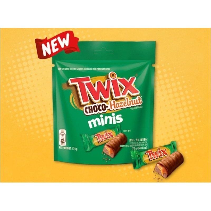 

TWIX CHOCO HAZELNUT MINIS PACK CHOCOLATE MALAYSIA 174GRAM ISI 12 pcs