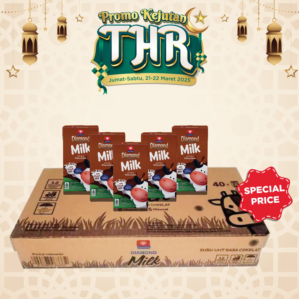 

PROMO HEMAT DIAMOND UHT MILK CHOCOLATE 125 ML 1 KARTON (ISI 40PCS)