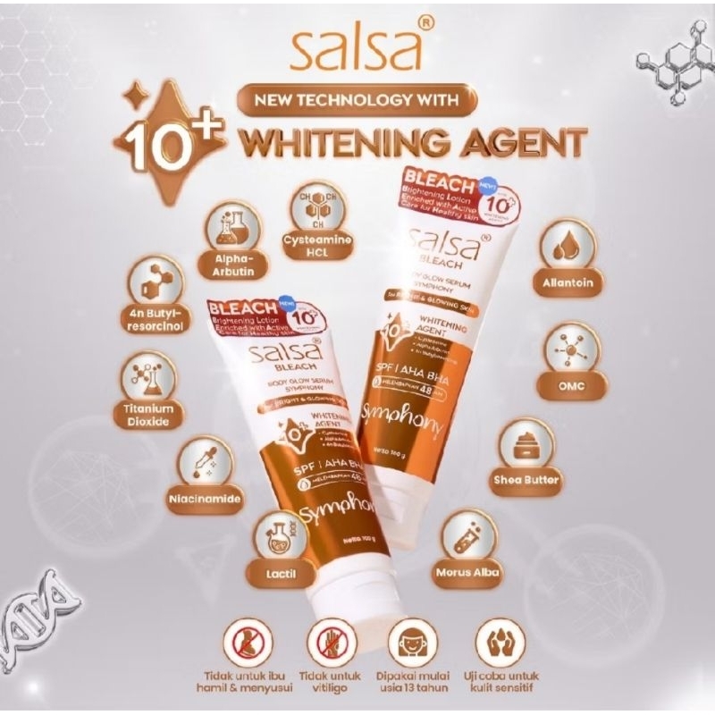 SALSA BLEACH BODY GLOW SERUM WHITENING SYMPHONY 100 GR