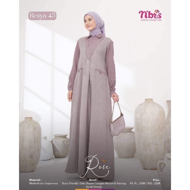 Gamis dewasa kekinian by Nibras kode RESYA 45 ROSE