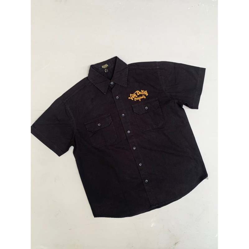 Work Shirt VonDutch Black Original Lengan Pendek