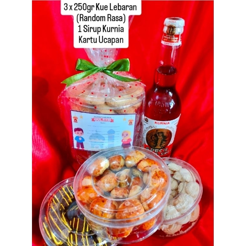 

KUE LEBARAN 3 TOPLES + 1 SIRUP KURNIA MINUMAN SEGAR COCOK UTK LEBARAN IDUL FITRI HAMPERS PARCEL KADO GIFT SET