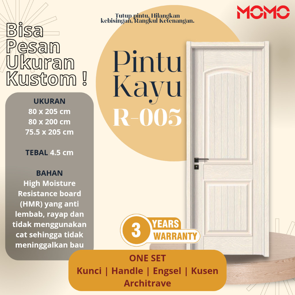 MOMO - R005 Pintu Utama Kamar Kedap Suara Anti Rayap Berkualitas ECO Series