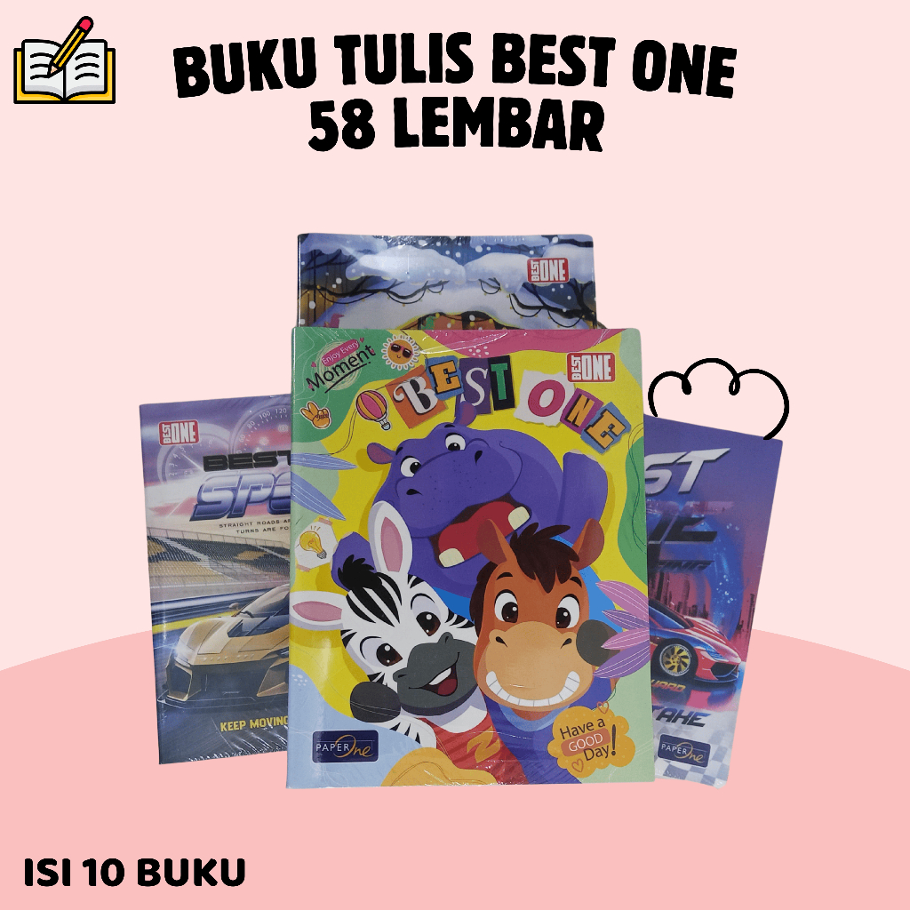 

Buku Tulis BEST ONE 58 Lembar 1 Pack isi 10 Buku