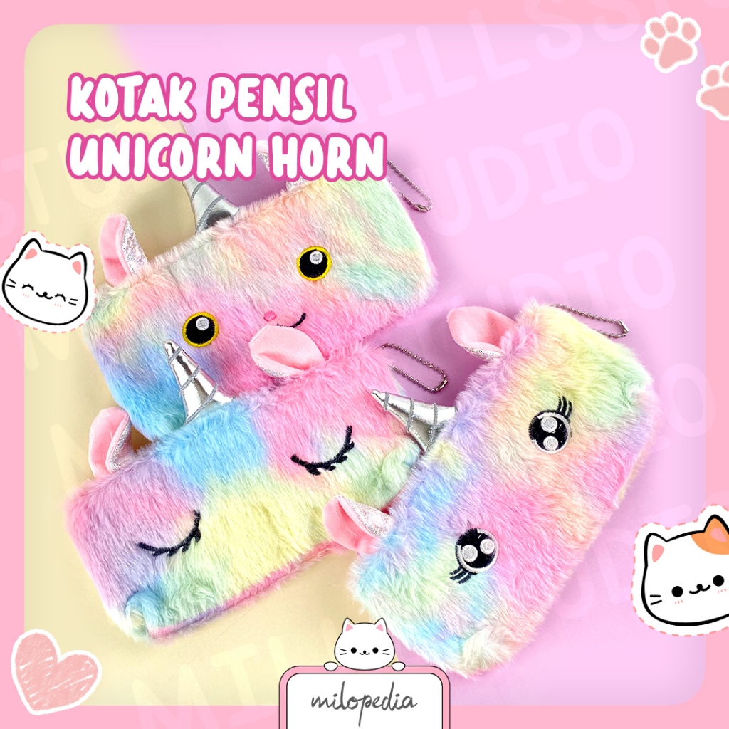 

KOTAK PENSIL KAIN BULU UNICORN HORN