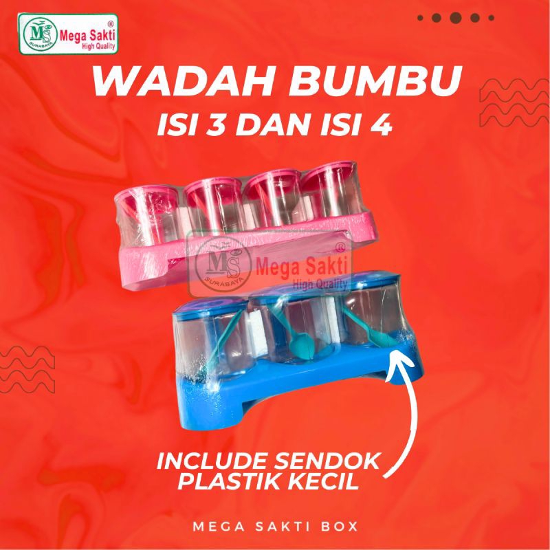 (ISI 1 PCS) TEMPAT BUMBU PLASTIK / TEMPAT BUMBU DAPUR PLASTIK / TOPLES BUMBU PLASTIK / WADAH BUMBU I