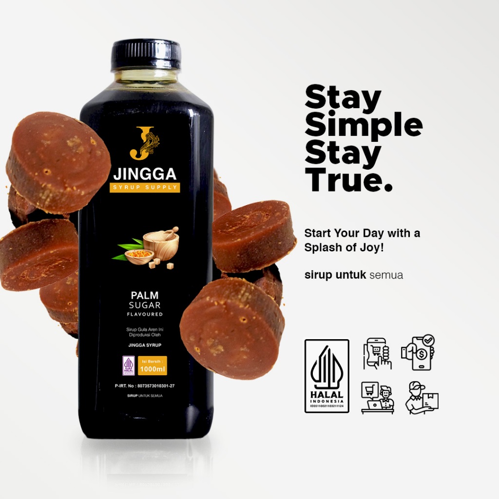 

JINGGA Gula Aren Cair 1 Liter - Brown Sugar Cair Untuk Es Kopi Susu Gula Aren