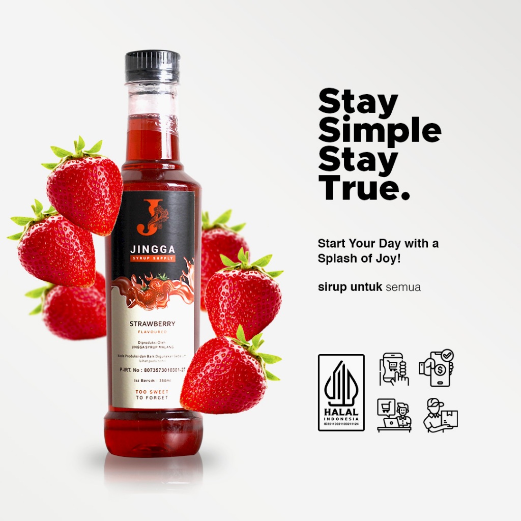 

JINGGA Strawberry Syrup 350 ml - Sirup Flavour Strawberry Untuk Coffee Mocktail Cocktail