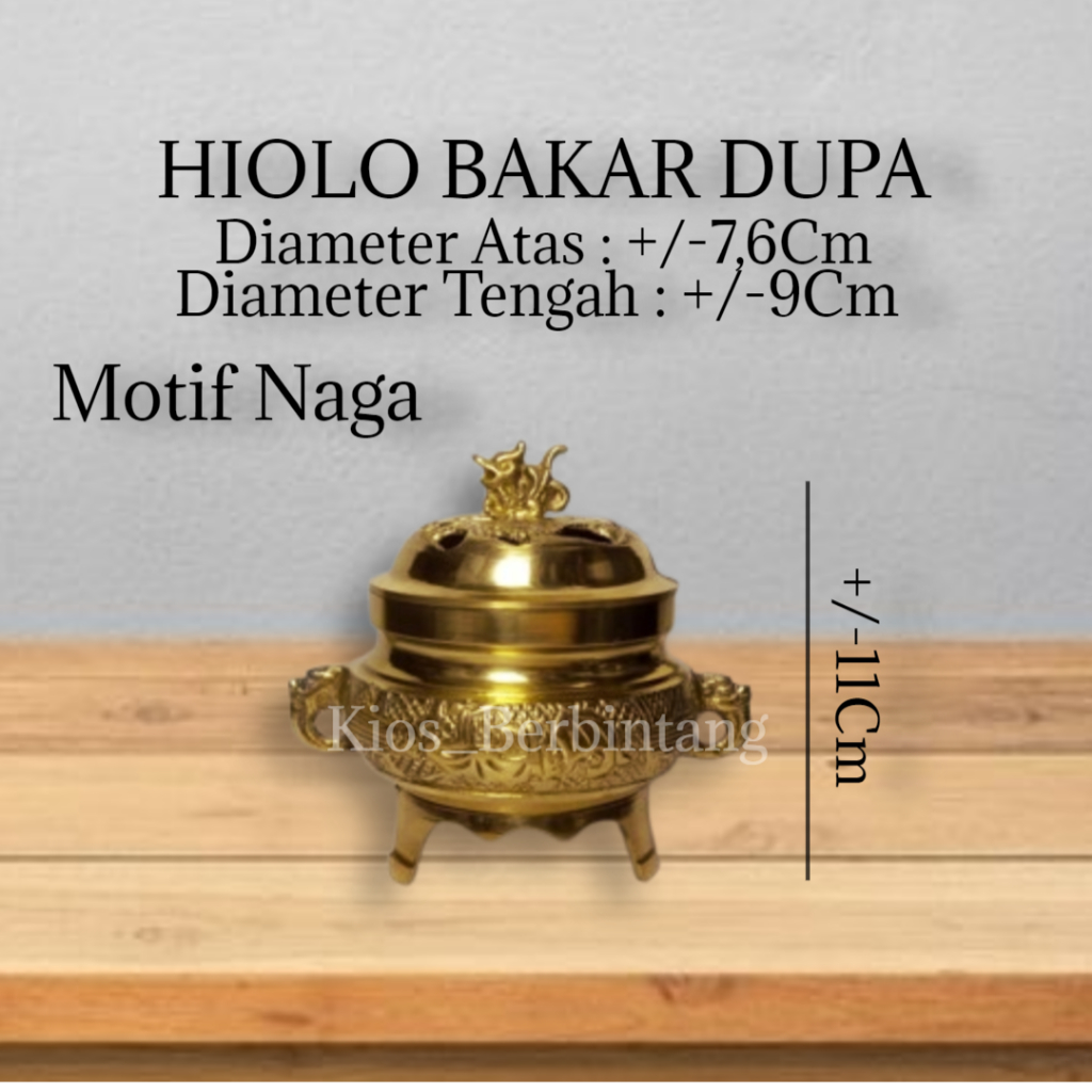Hiolo Bakar Dupa Hiolo Kuningan Motif Naga 1 Pcs
