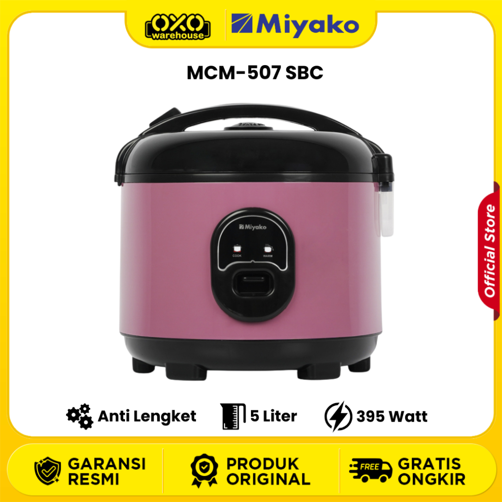 Miyako Rice Cooker MCM-507 SBC 3 In 1 Mejikom Penanak Nasi Low Watt Anti Lengket Garansi Resmi