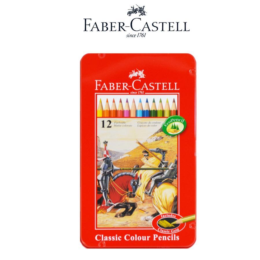 

Classic Colour Pencil Pensil Warna Faber Castell Tin Case 12 Warna / Colors