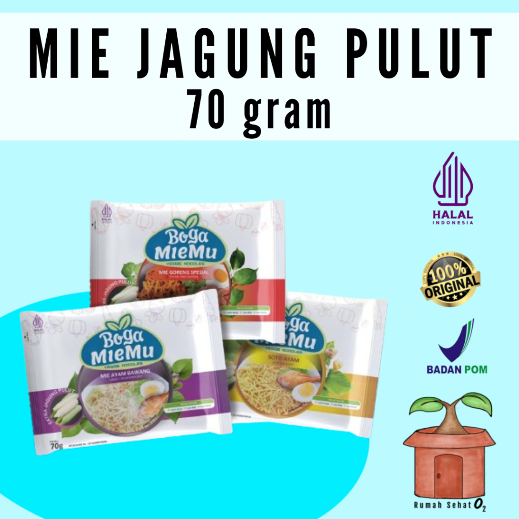 

Mie Jagung Pulut Boga Miemu Veggie Noodles Mie Goreng Spesial Soto Ayam Bawang Low Gluten MSG Sehat
