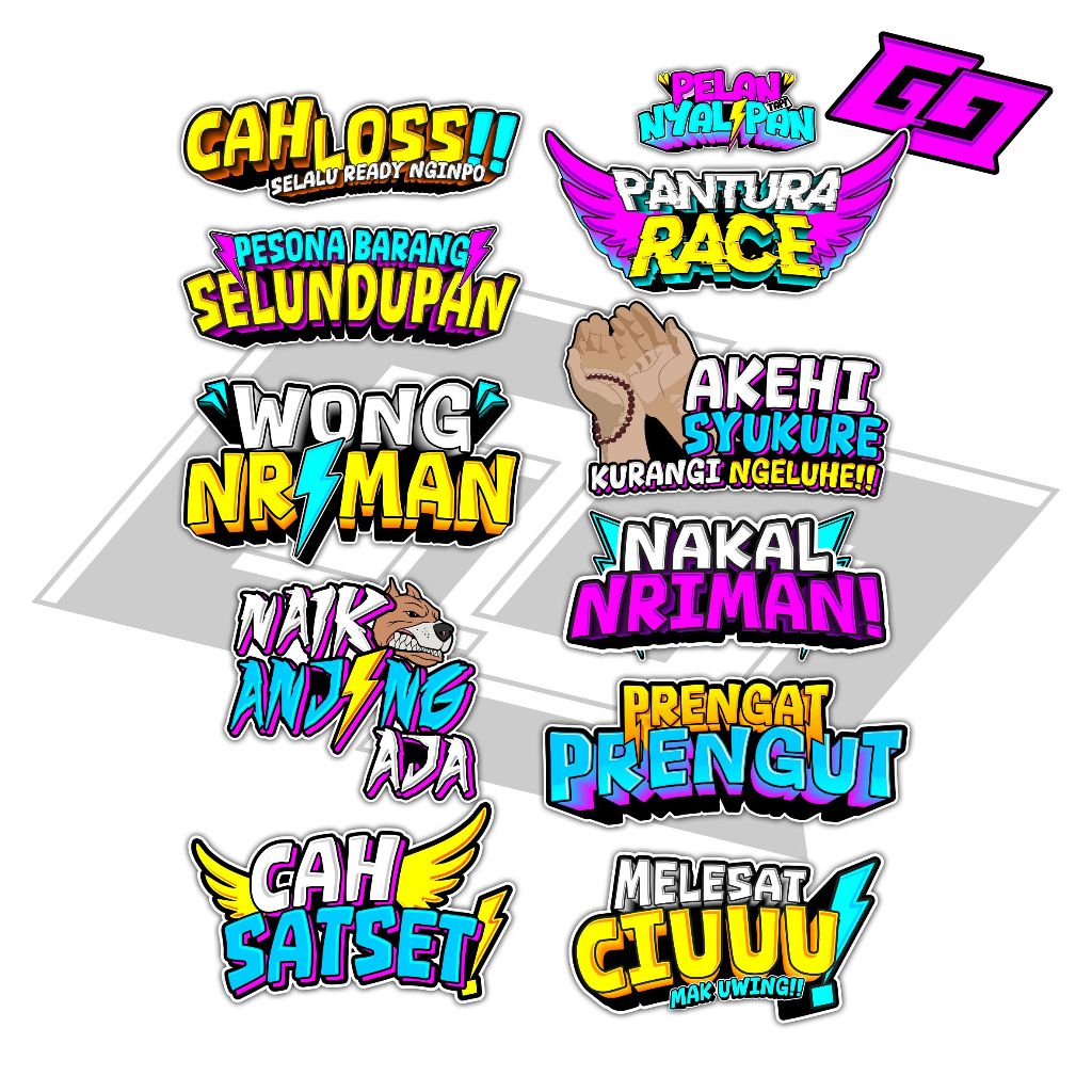 STIKER PACK WONG NRIMAN PANTURA RACE PRENGAT PRENGUT CAH SAT SET PELAN TAPI NYALIPAN ISI 10