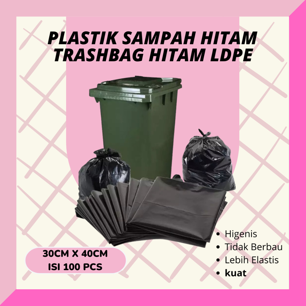 CPN Kantong Plastik Sampah Hitam 30x40 / Trashbag Hitam / Plastik Packing Hitam Ukuran 30x40 M1009
