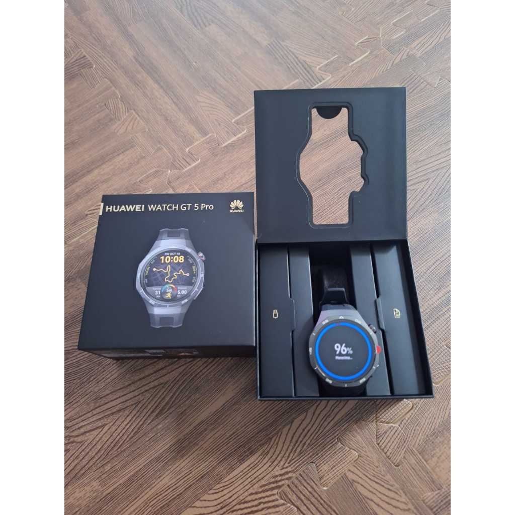 Huawei GT 5 Pro 46mm Black, Second Garansi Aktif sampai 25 Januari 2026, free clear case dan strap r