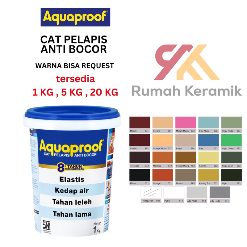 AQUAPROOF Exterior Anti Bocor 1 KG & 5 KG  | Cat Tembok Exterior Anti Air / Cat Dinding Exterior Wat