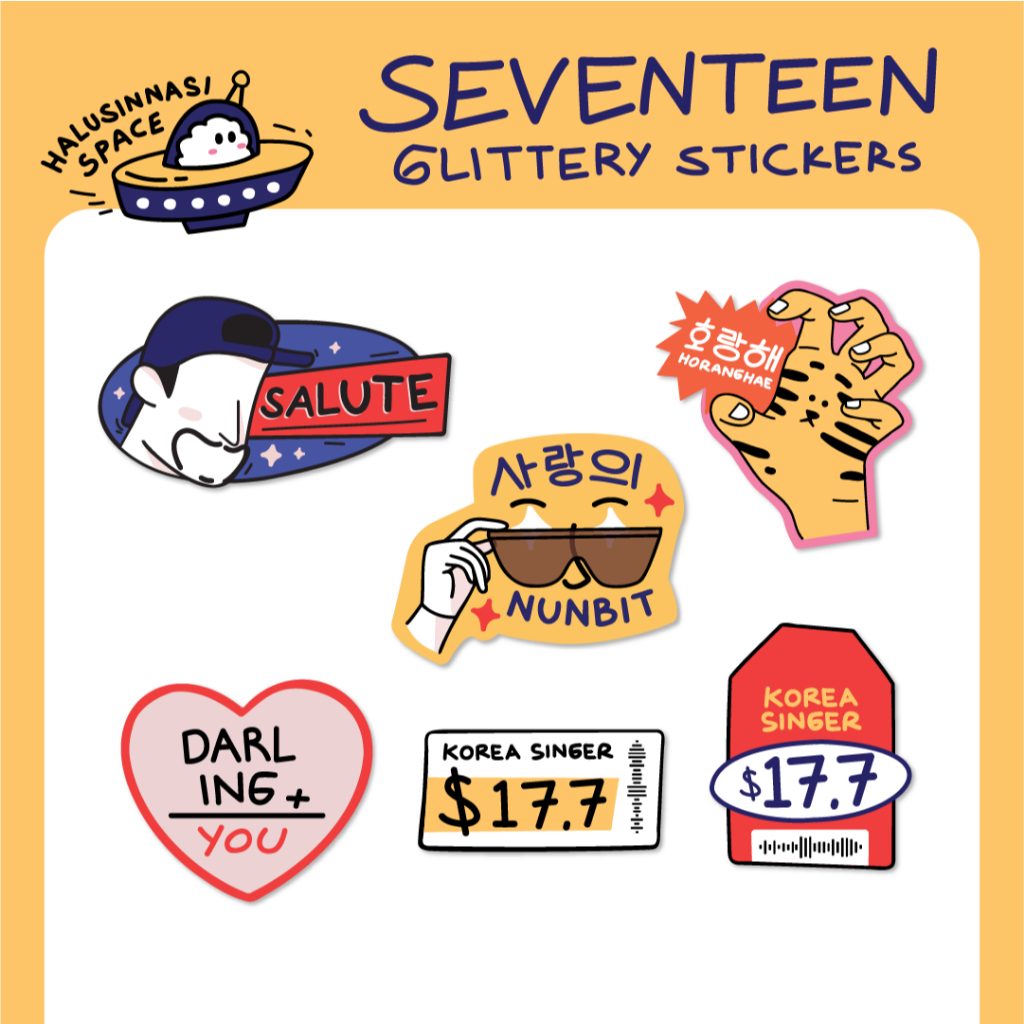 

Seventeen Core Glittery Stickers [Seventeen Series by Halusinnasi Space]