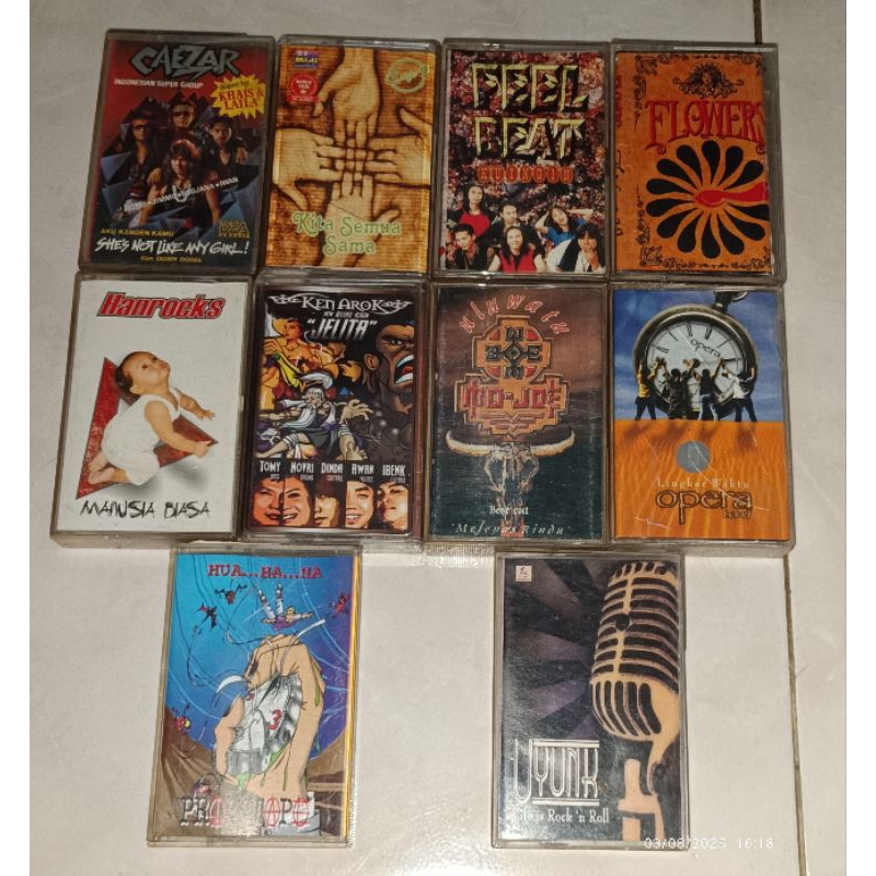 kaset pita CAEZAR-Khais & Laila / CAFE 9-Kita Semua Sama (1) / FEEL BEAT-Kuingin / FLOWERS-17th Keat