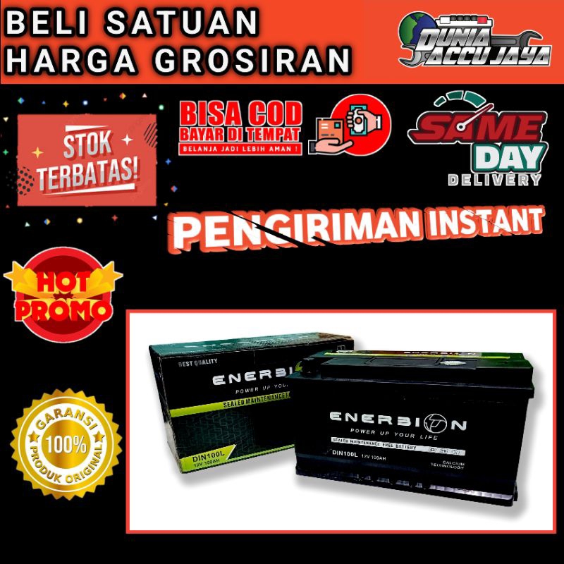 aki mobil ( bergaransi 10 bulan ) original ENERBION DIN 100 / 60038 / 60044 12v 100ah AUDI A3 A6 TT 