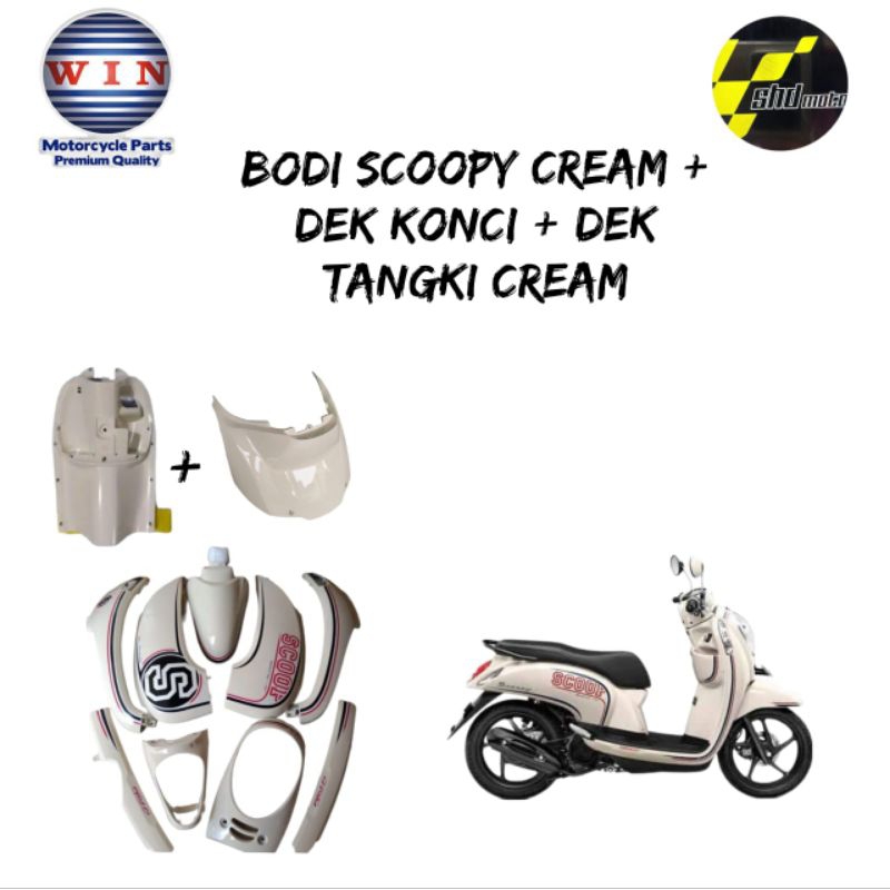 body Scoopy fi fulset halus 2013-2015 warna cream