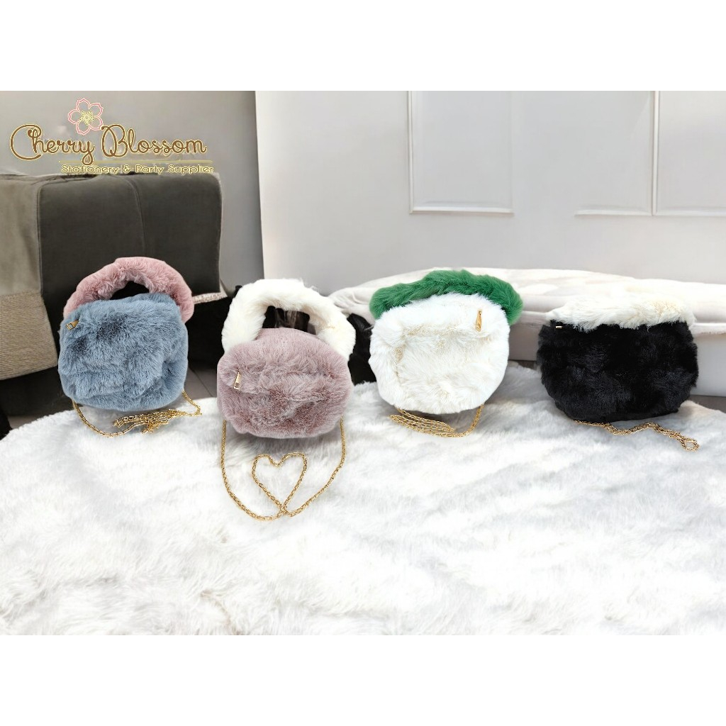 Tas Selempang Wanita Remaja/Tas Bulu Selempang Bahu/Selempang Tali Rantai Wanita Fashion