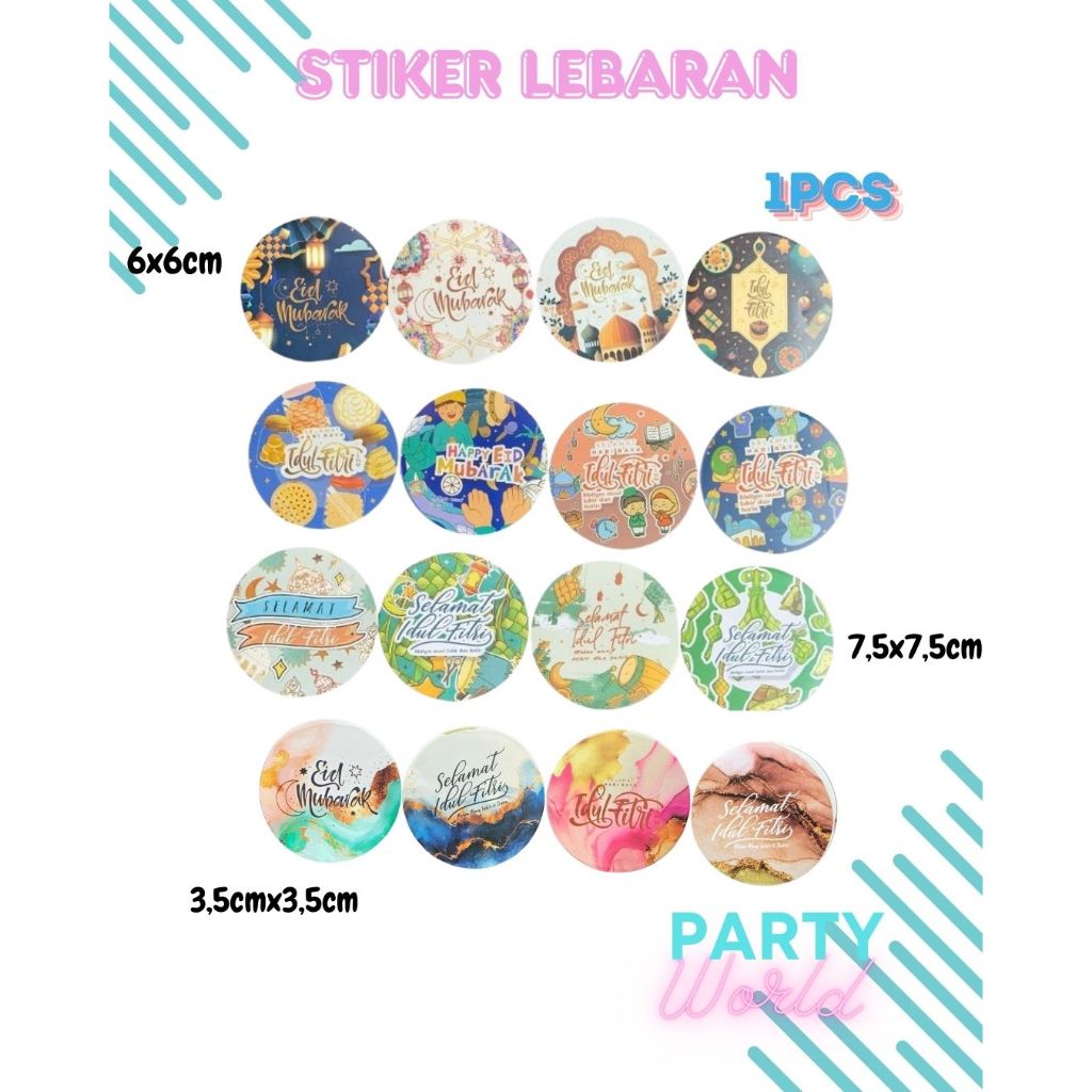 

Stiker Ramadhan Idul Fitri 1pcs Stiker Toples Hampers Parcel Lebaran Ukuran 3,5x3,5cm 5x5cm dan 7,5x7,5cm