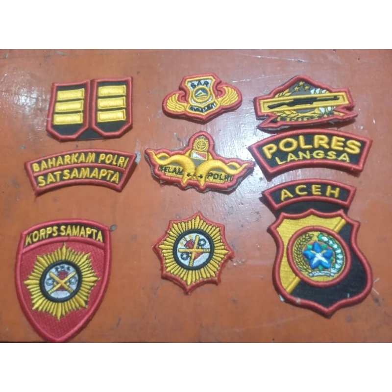 bordir timbul atribut pdl polri