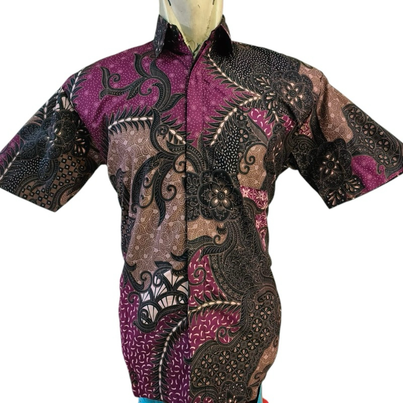 Kemeja Batik Lengan Pendek Slim Fit