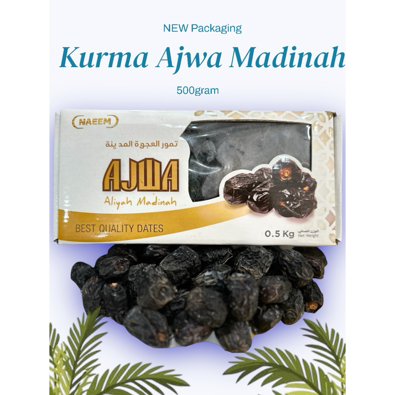 

Kurma Ajwa 500gr Madinah / Kurma Nabi Asli 100% Saudi Premium