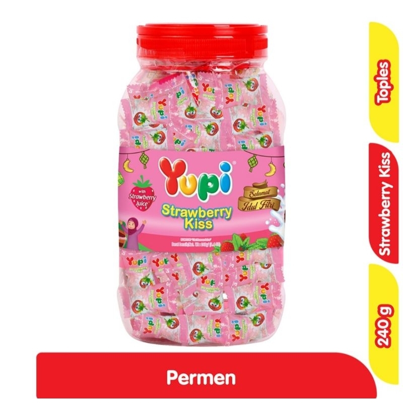 

Yupi Gummy Candies Strawberry Kiss Toples 240g