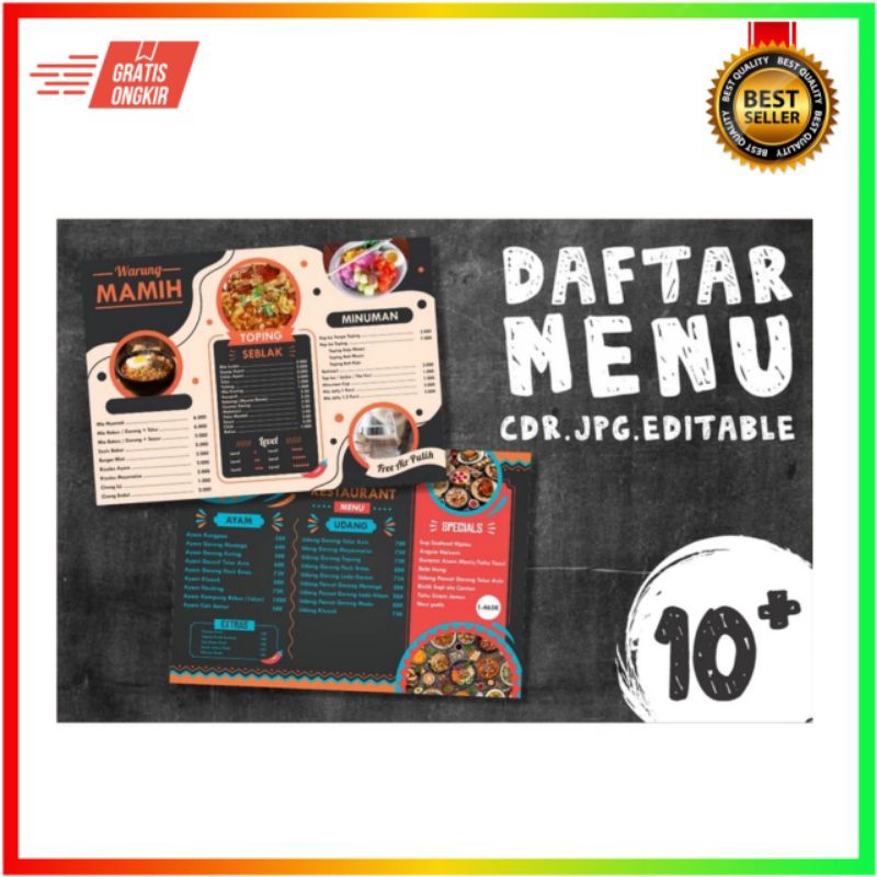 15 Desain Buku Menu Coreldraw v24 - Desain Daftar Menu - Template