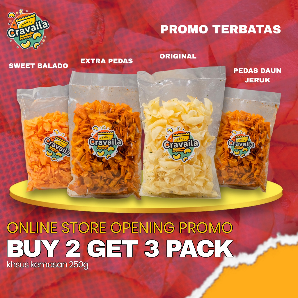 

Balado Manis Cravaila Kripik Singkong | Manis, Gurih & Renyah - 250 gram