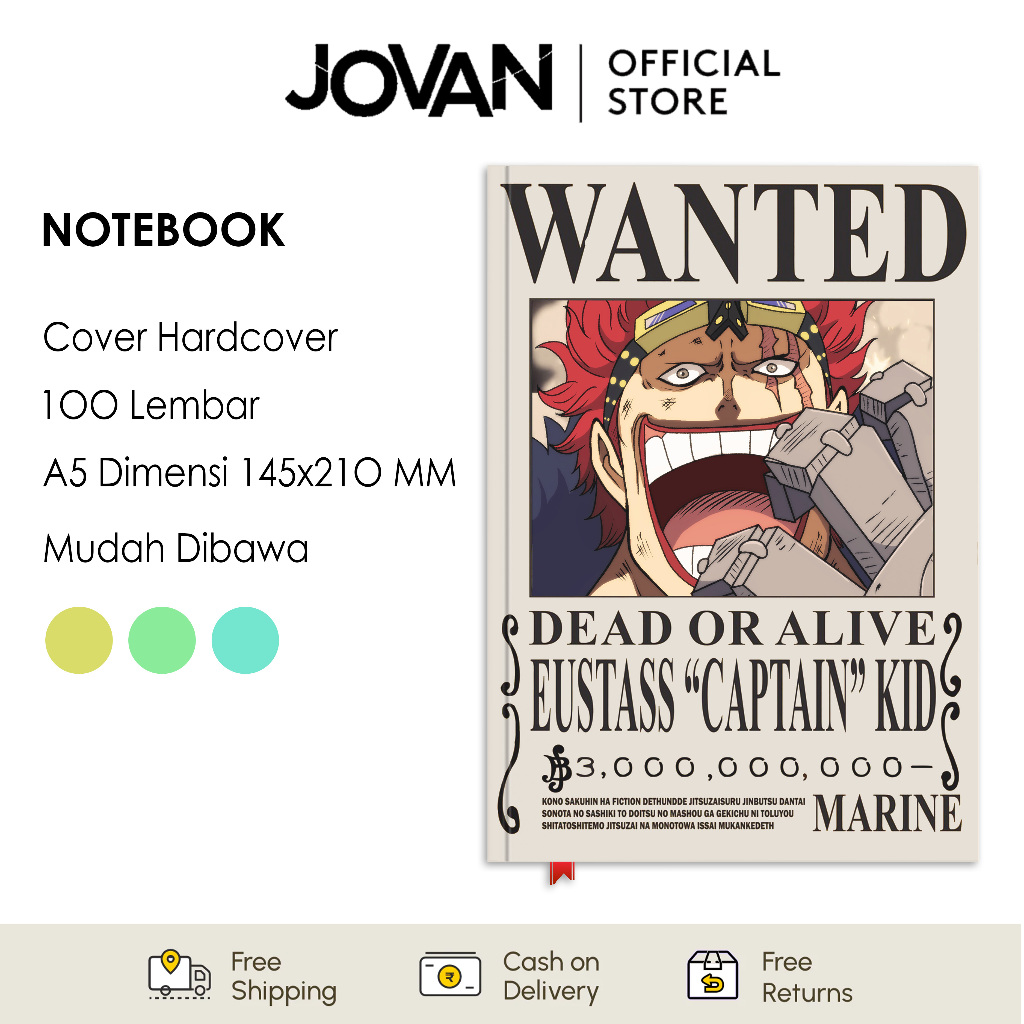 

Notebook Hardcover Custom One Piece Bounty Kid Buku Tulis Catatan Note Agenda Planner Jurnal Diary Notebook Anime